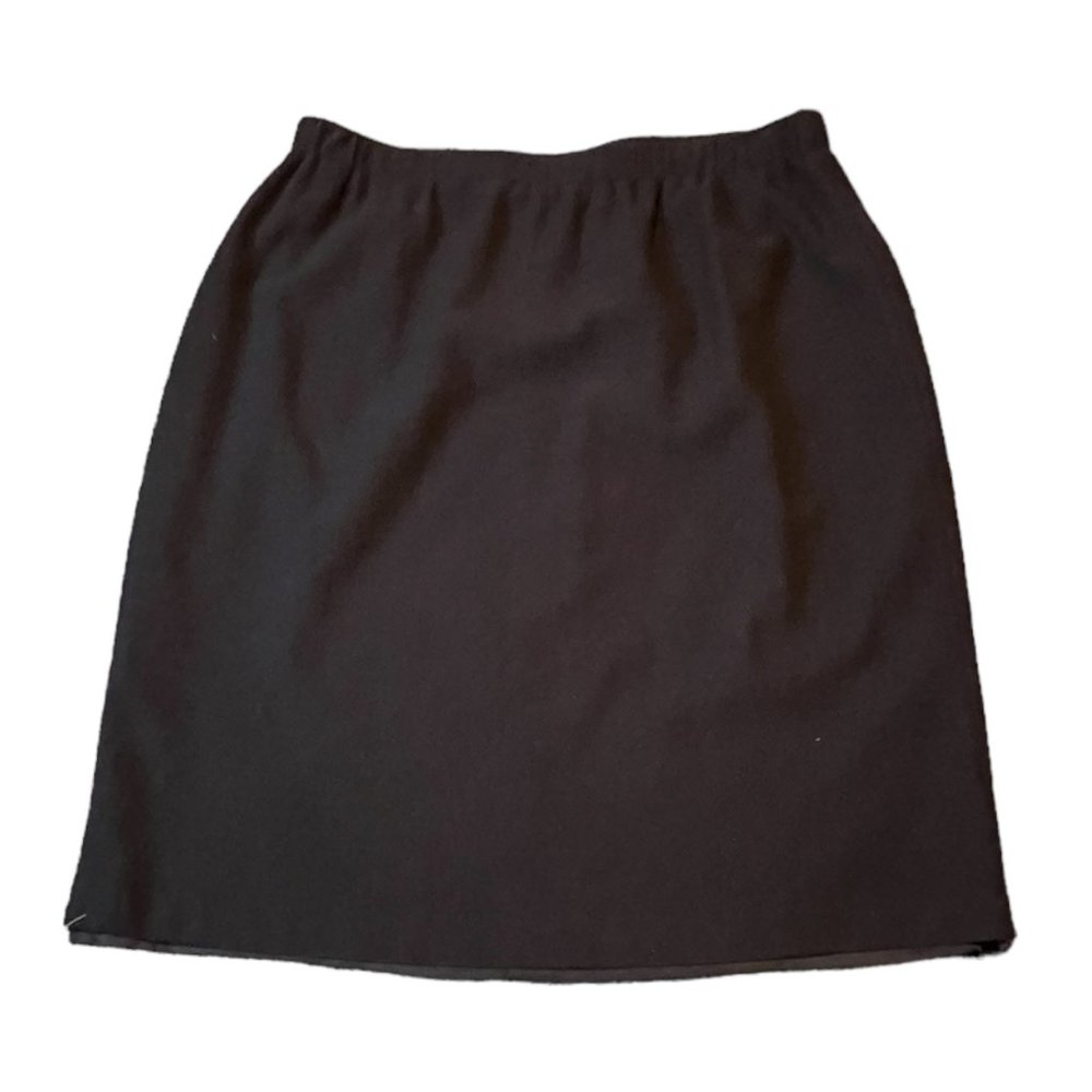 St John Couture Full Lined Black Knee Length Pull On Skirt Women's Size 16 - Picture 1 of 4